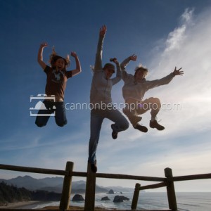 Jumping for Joy at Ecola Point