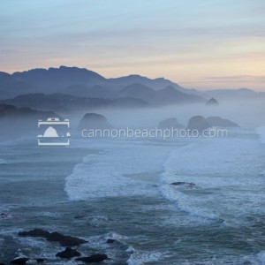 Foggy Evening View from Ecola Point