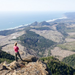 Hiker Overlooks the Coastline