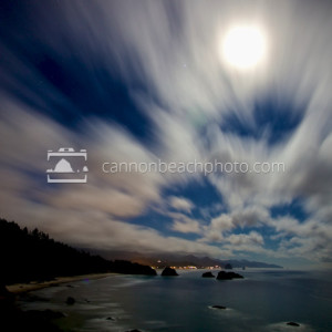 Clouds and the Night Sky above Ecola State Park on the Oregon Co