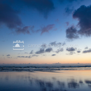 Simple Sky and Ocean with Crescent Moon