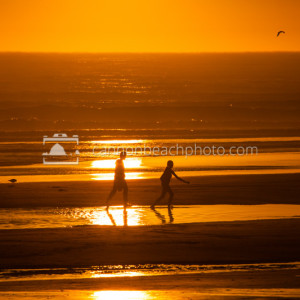Two Playing Strolling in the Golden Light