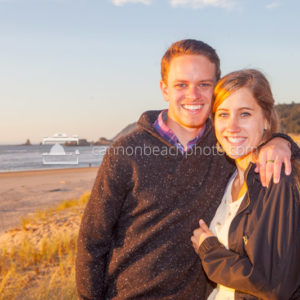 Young Couple Smiling in Sunset Light