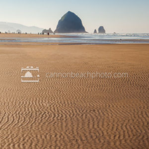 Rippled Sand Texture with Haystack Rock