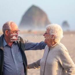 Elderly Couple Joyful on the Beach