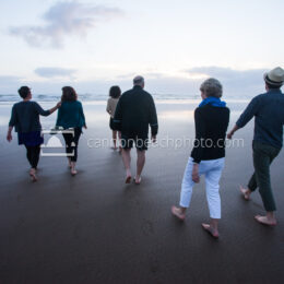 Family Walking to the Pacific Ocean 1