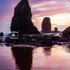 Low Tide Needles with Purple Sunset