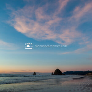 Winter Sunset with Haystack Rock, Vertical