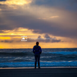 Woman Watching Sunset in Cannon Beach 3