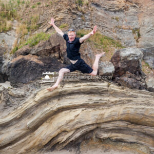 Jumping Man at Ecola State Park 1