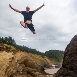 Jumping Man at Ecola State Park 2