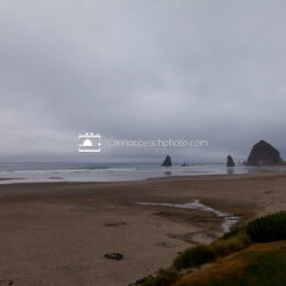 Rainy Day with Haystack Rock Wide