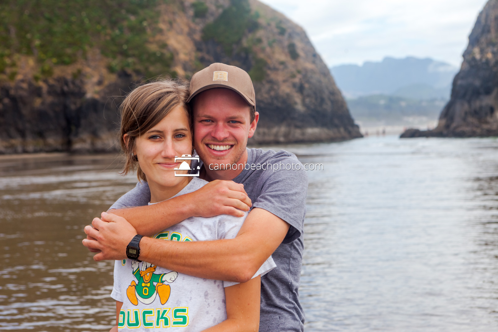 Young Couple Portrait at Crescent Beach 1